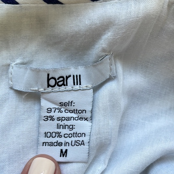 EUC Bar III Navy White Stripe Dress Adjustable Strap Size Medium - Picture 3 of 3
